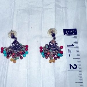 Beautiful bronze hanging pierced earrings